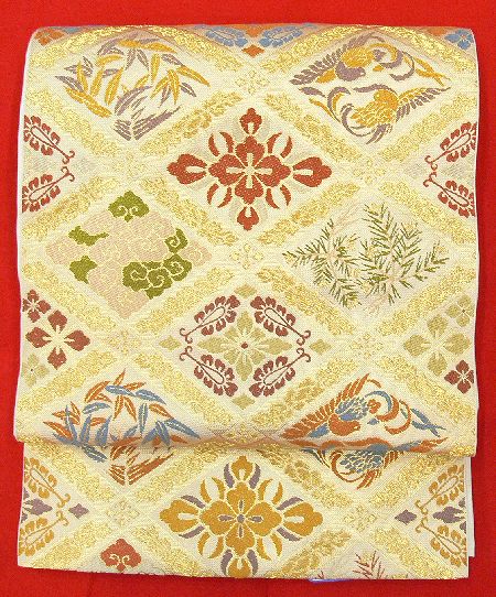 袋帯 金茶 川島織物の唐織 有職紋様（B8789） – 蒲田、川崎の着物